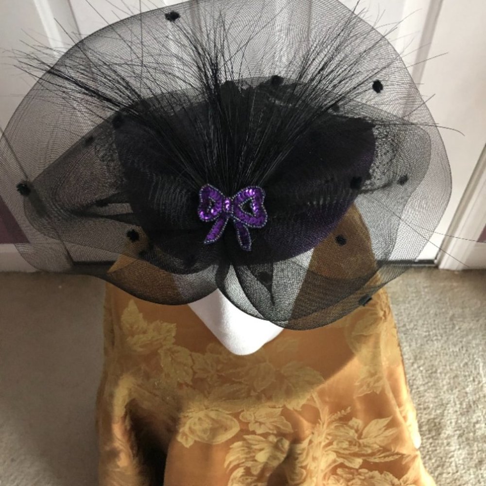 Black With Lace With Purple Flower